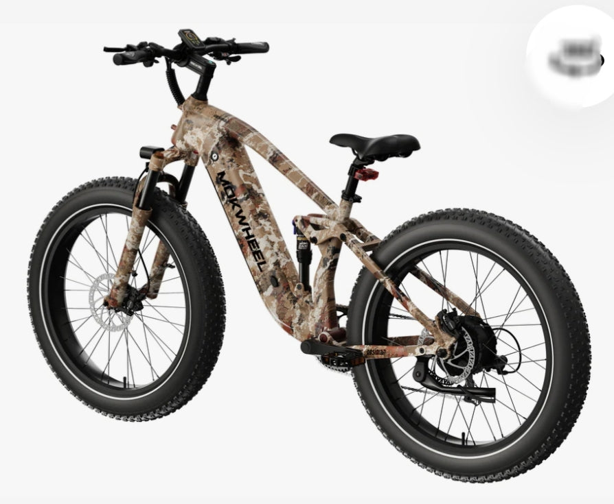 Obsidian 2.0 Power Station E-Bike ( Full Suspension, Step Over, Fat Tire ) with Free Deluxe 10 Accessory Pack & Rear Rack ( $799 Value for Free! ) Includes Front/Back Fenders