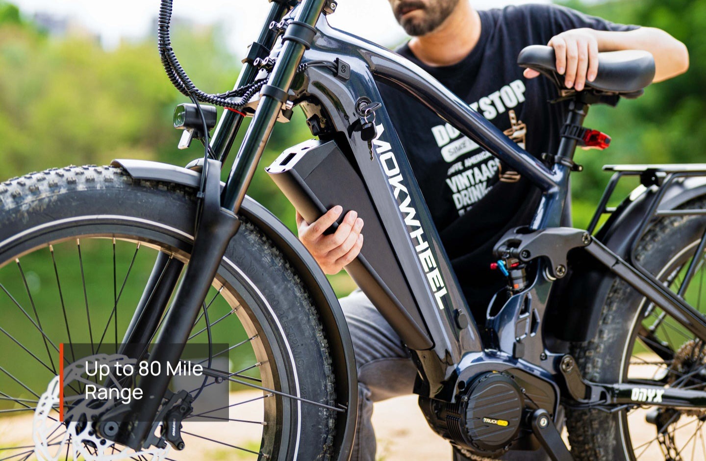 Onyx Power Station E-Bike ( Mid Drive Motor, Full Suspension, Step over, Fat Tire ) with Free Deluxe 10 Accessory Pack ( $699 Value for Free! )