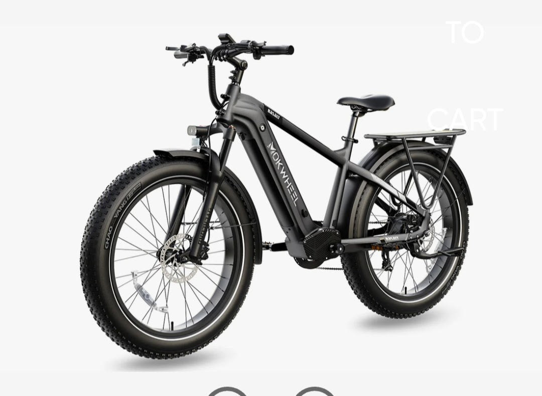 Fall Clearance Sale - Basalt Power Station E-Bike ( Front Suspension, Step Over, Fat Tire ) with Free Deluxe 10 Accessory Pack ( $699 Value for Free! ) Includes Front/Back Fenders & Rear Rack