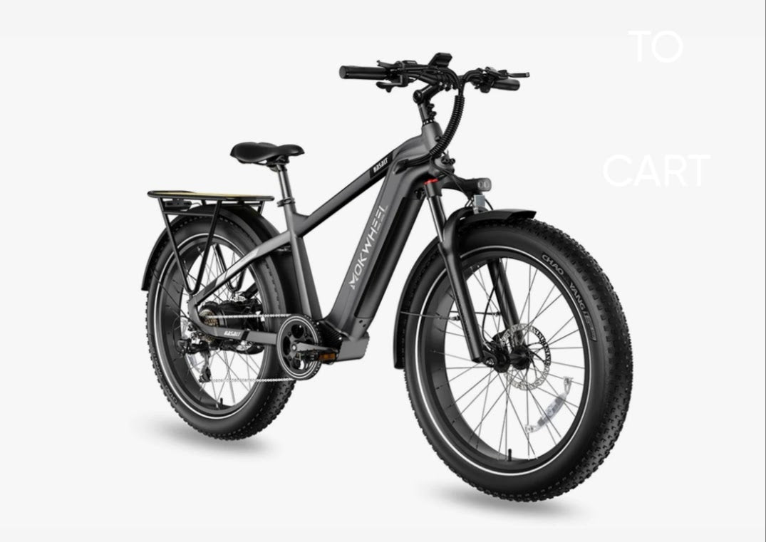 Fall Clearance Sale - Basalt Power Station E-Bike ( Front Suspension, Step Over, Fat Tire ) with Free Deluxe 10 Accessory Pack ( $699 Value for Free! ) Includes Front/Back Fenders & Rear Rack