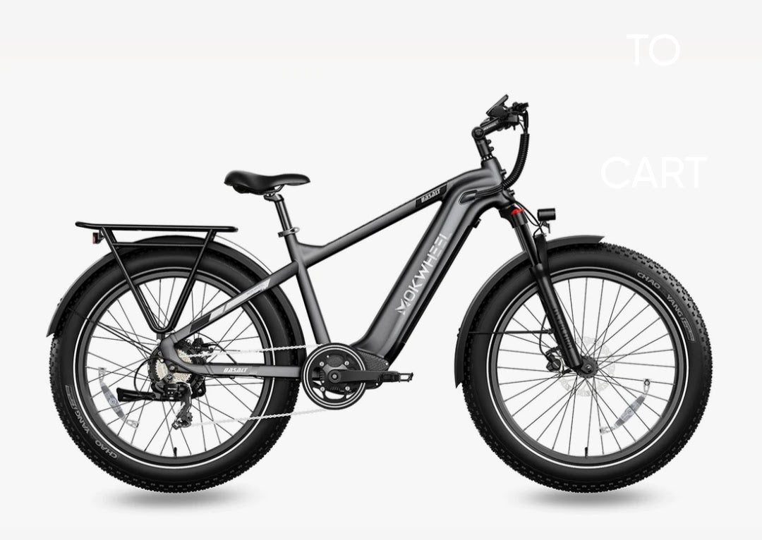 Fall Clearance Sale - Basalt Power Station E-Bike ( Front Suspension, Step Over, Fat Tire ) with Free Deluxe 10 Accessory Pack ( $699 Value for Free! ) Includes Front/Back Fenders & Rear Rack
