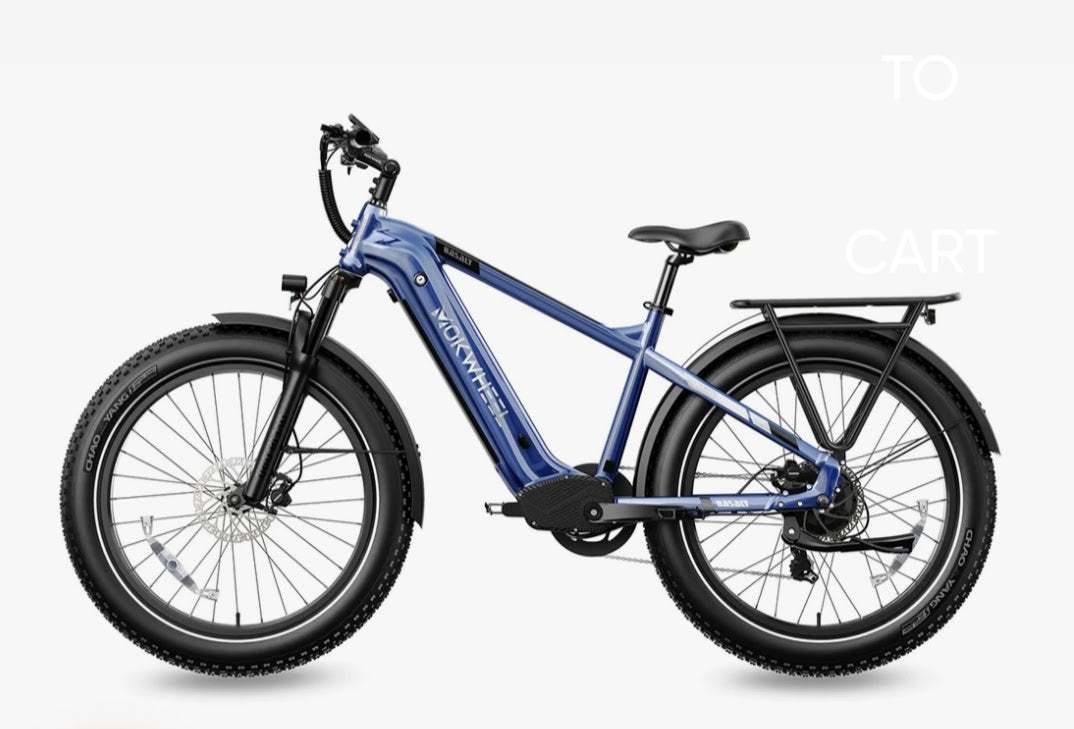Fall Clearance Sale - Basalt Power Station E-Bike ( Front Suspension, Step Over, Fat Tire ) with Free Deluxe 10 Accessory Pack ( $699 Value for Free! ) Includes Front/Back Fenders & Rear Rack