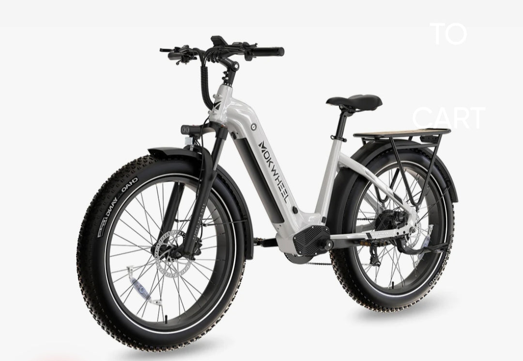 Fall Clearance Sale - Basalt ST Power Station E-Bike ( Front Suspension, Step Thru, Fat Tire ) with Free Deluxe 10 Accessory Pack ( $699 Value for Free! ) Includes Front/Back Fenders & Rear Rack