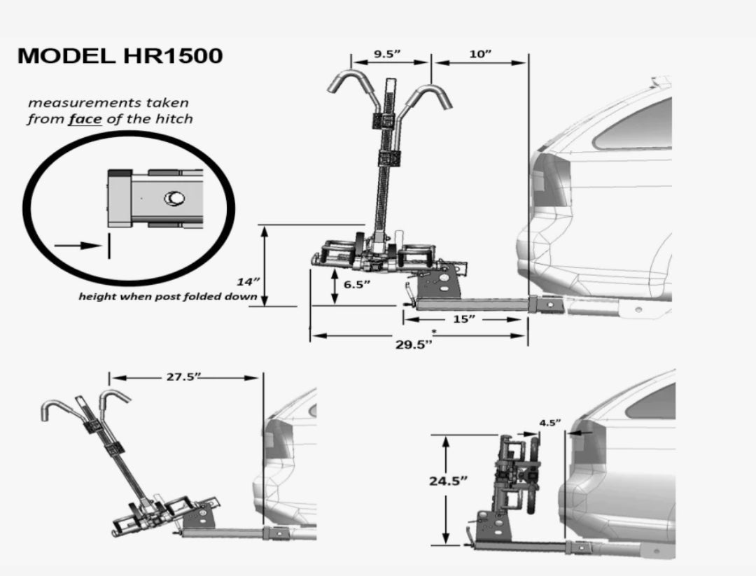 Vehicle Rack - Hollywood Sports Rider SE Hitch Bicycle Rack