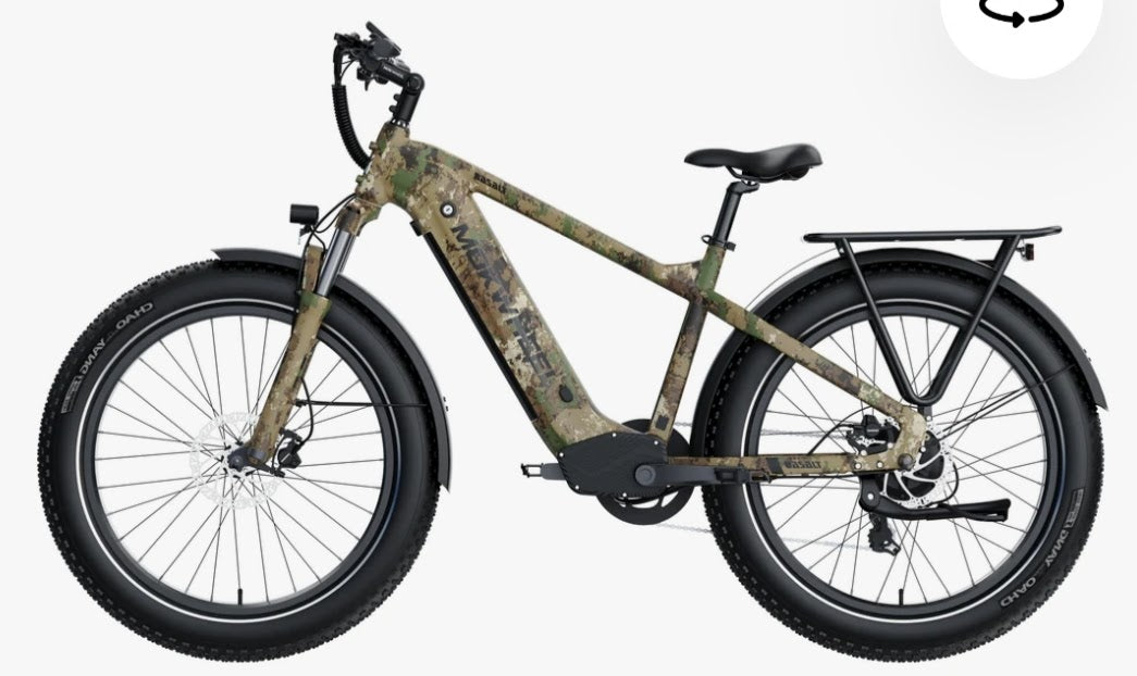 Fall Clearance Sale - Basalt Power Station E-Bike ( Front Suspension, Step Over, Fat Tire ) with Free Deluxe 10 Accessory Pack ( $699 Value for Free! ) Includes Front/Back Fenders & Rear Rack