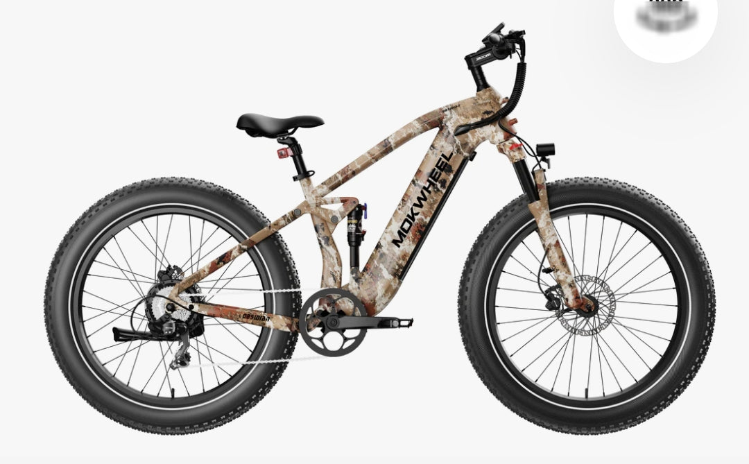Obsidian Power Station E-Bike - ( Full Suspension, Step Over, Fat Tire ) with Free Deluxe 10 Accessory Pack ( $699 Value for Free! ) Includes Front/Back Fenders