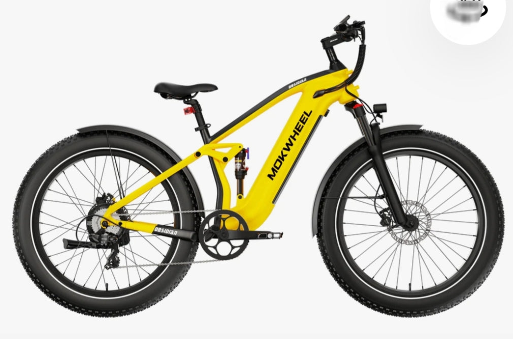 Obsidian Power Station E-Bike - ( Full Suspension, Step Over, Fat Tire ) with Free Deluxe 10 Accessory Pack ( $699 Value for Free! ) Includes Front/Back Fenders