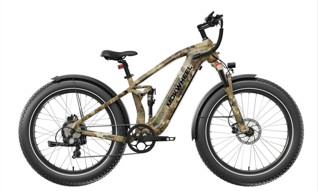 Obsidian Power Station E-Bike - ( Full Suspension, Step Over, Fat Tire ) with Free Deluxe 10 Accessory Pack ( $699 Value for Free! ) Includes Front/Back Fenders