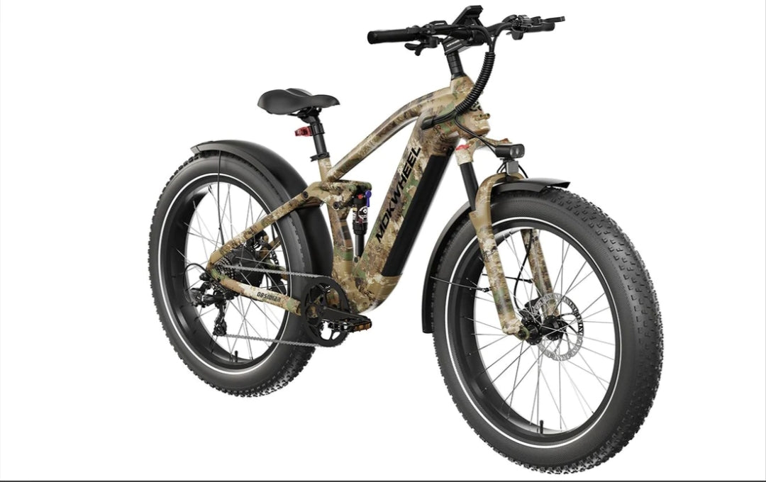 Obsidian Power Station E-Bike - ( Full Suspension, Step Over, Fat Tire ) with Free Deluxe 10 Accessory Pack ( $699 Value for Free! ) Includes Front/Back Fenders