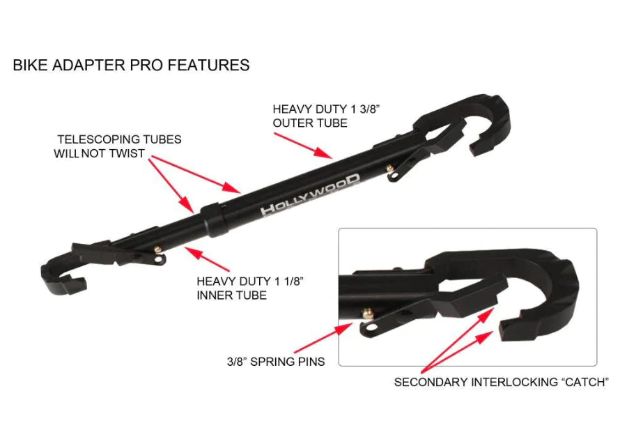 Vehicle Rack Adapter - "Step Thru" Bike Adapter for Hollywood Bicycle Hitch Rack