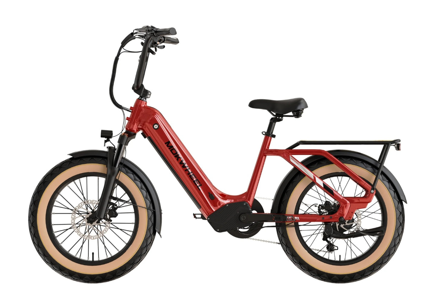 Scoria Power Station E-Bike ( Front Suspension, Step Thru, Fat Tire ) with Free Deluxe 10 Accessory Pack ( $699 Value for Free! ) Includes Front/Back Fenders, Rear Rack.