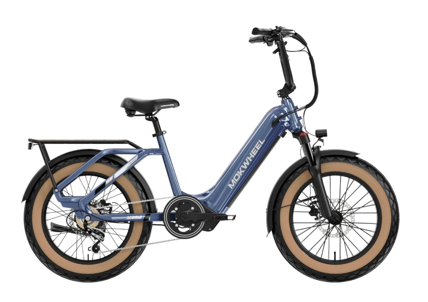 Scoria Power Station E-Bike ( Front Suspension, Step Thru, Fat Tire ) with Free Deluxe 10 Accessory Pack ( $699 Value for Free! ) Includes Front/Back Fenders, Rear Rack.