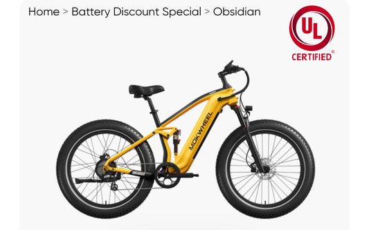 Obsidian 2.0 Power Station E-Bike ( Full Suspension, Step Over, Fat Tire ) with Free Basic 5 Accessory Pack ( $355 Value for Free! ) Includes Front/Back Fenders