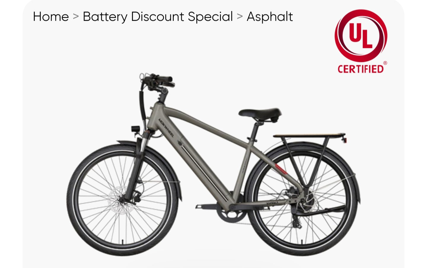 Asphalt 1.0 E-Bike with Free Basic 5 Accessory Pack ( $355 Value for Free! ) includes Front/Back Fenders, Rear Rack.