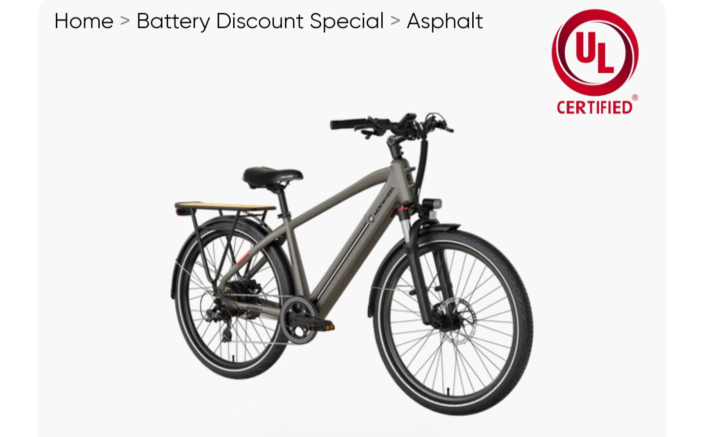Asphalt 1.0 E-Bike with Free Basic 5 Accessory Pack ( $355 Value for Free! ) includes Front/Back Fenders, Rear Rack.