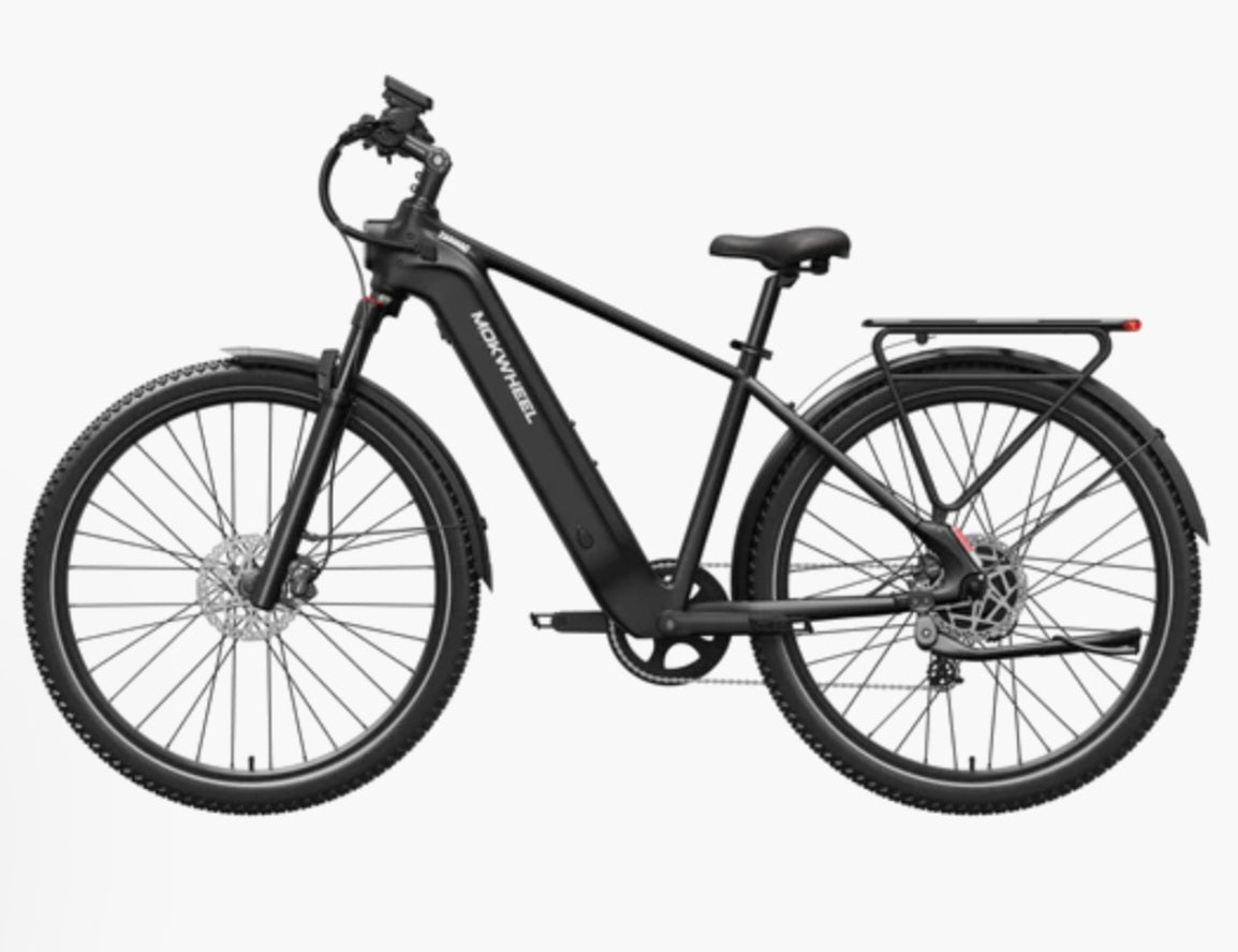 Tarmac E-Bike ( Front Suspension, Step Over ) Includes Front/Back Fenders, & Rear Rack