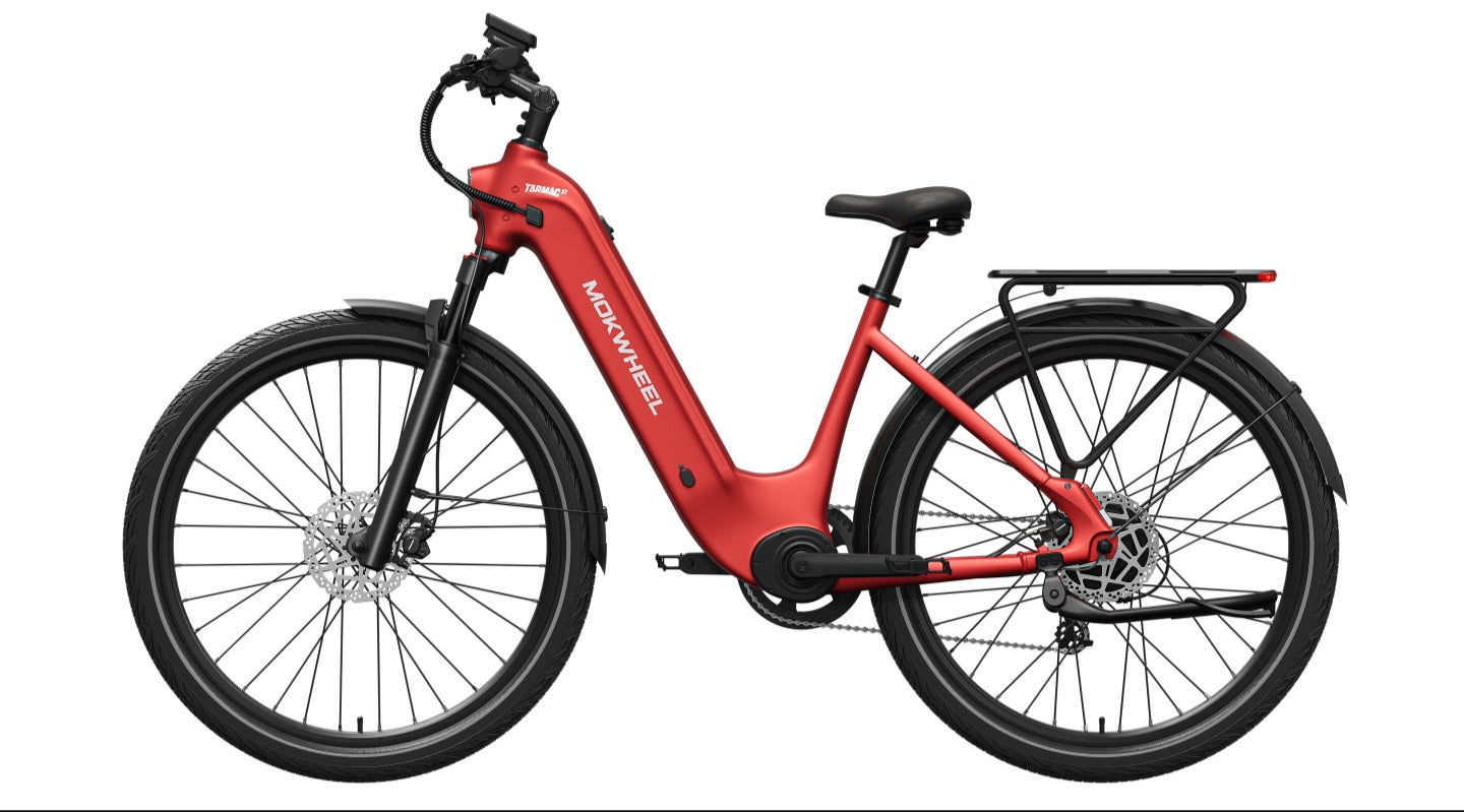 Tarmac ST E-Bike - IN STOCK AT OUR LOCATION - PICKUP ONLY - FULLY ASSEMBLED ( Front Suspension, Step Thru ) with Free Basic 5 Accessory Pack ( $355 Value for Free! ) Includes Front/Back Fenders, & Rear Rack