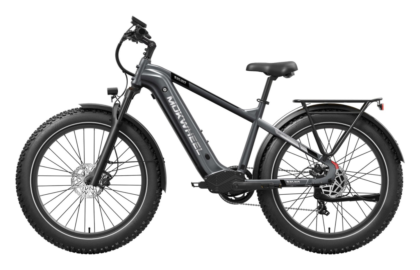 Basalt 2.0 Power Station E-Bike ( Front Suspension, Step Over, Fat Tire ) with Free Deluxe 10 Accessory Pack ( $699 Value for Free! ) Includes Front/Back Fenders, & Rear Rack.