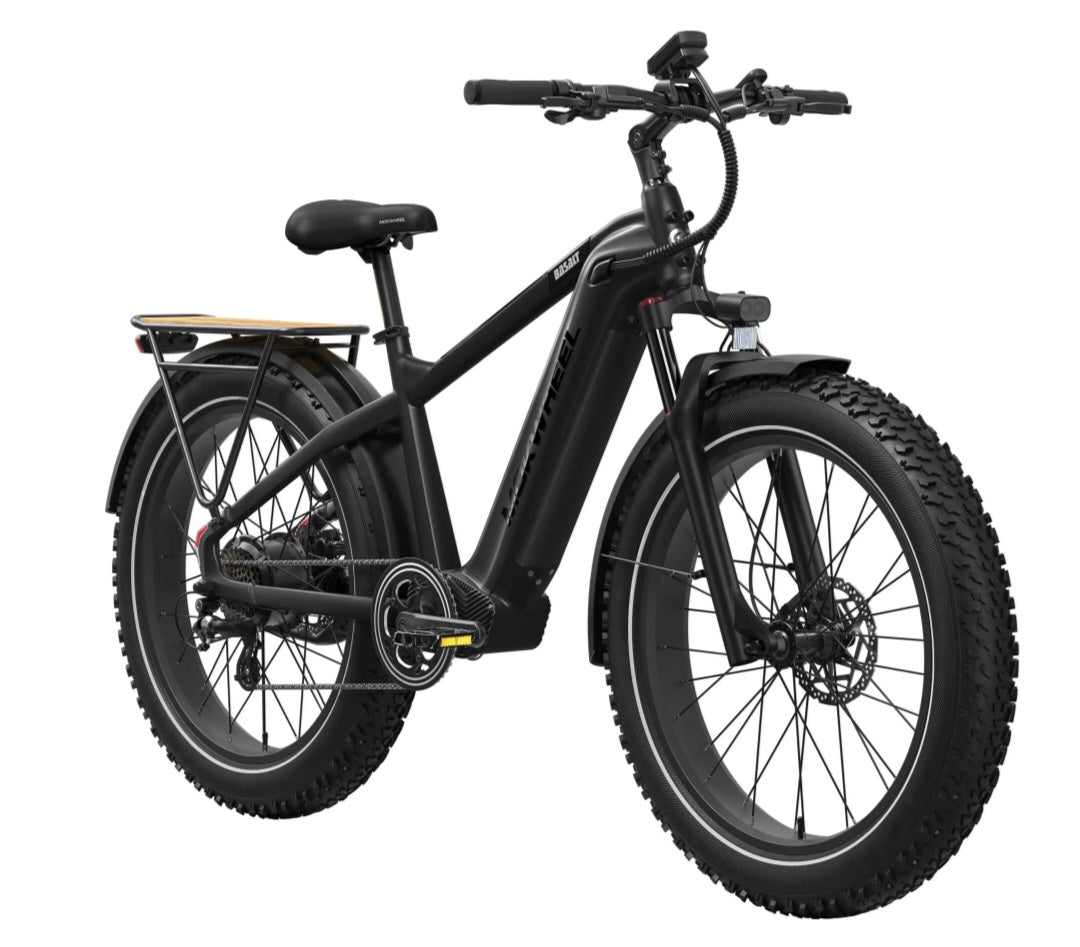 Basalt 2.0 Power Station E-Bike ( Front Suspension, Step Over, Fat Tire ) with Free Deluxe 10 Accessory Pack ( $699 Value for Free! ) Includes Front/Back Fenders, & Rear Rack.